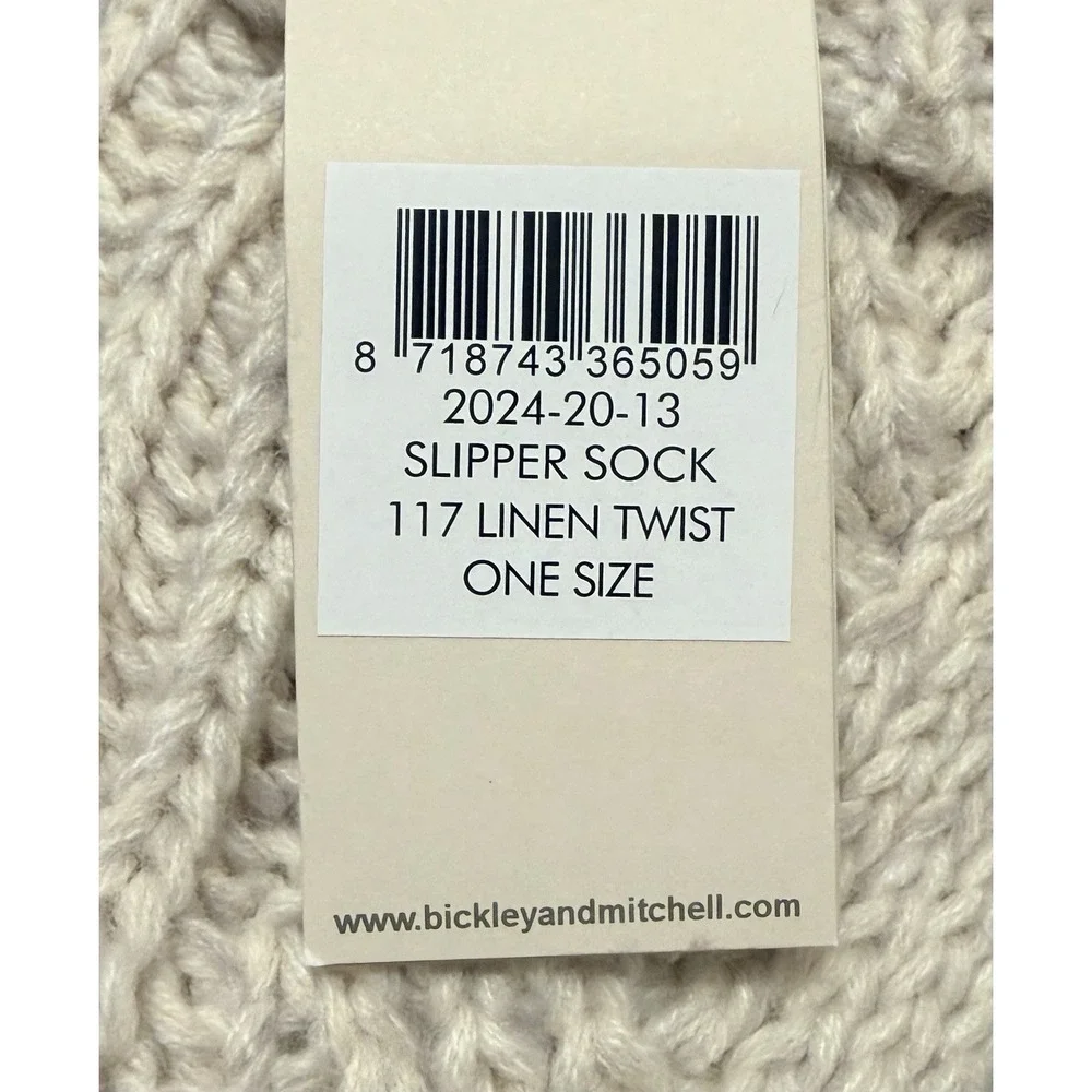 NWT Bickley And‎ Mitchell Slipper Socks Knit Linen Twist